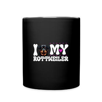 J'adore mon Rottweiler - Mug uni - noir - Devant