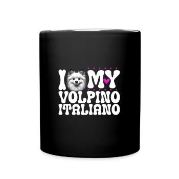 J'adore mon Volpino Italiano - Mug uni - noir - Devant