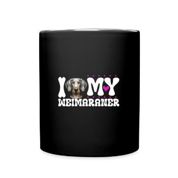 J’adore mon braque de Weimar - Mug uni - noir - Devant