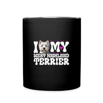 Ich liebe meinen West Highland Terrier - Tasse einfarbig - Schwarz - Vorne