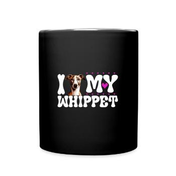 Ich liebe meinen Whippet - Tasse einfarbig - Schwarz - Vorne