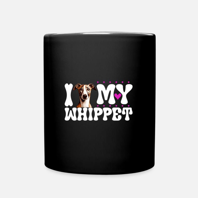 Ich liebe meinen Whippet - Tasse einfarbig - Schwarz