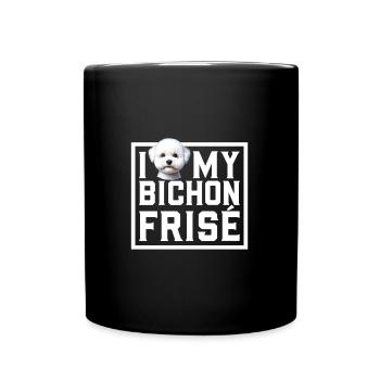 Ich liebe meinen Bichon Frisé - Tasse einfarbig - Schwarz - Vorne