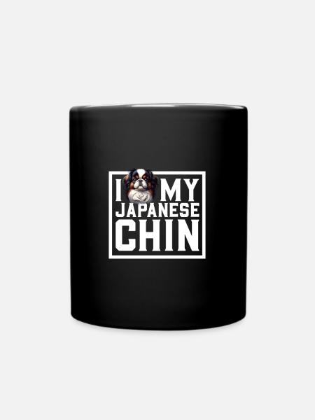 Ich liebe meinen Japan Chin - Tasse einfarbig - Schwarz