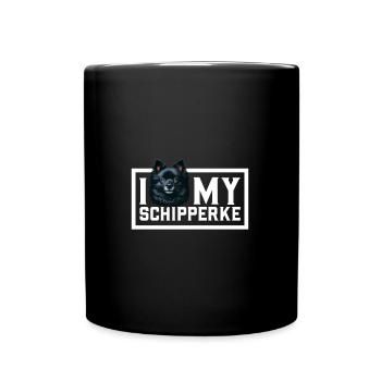 Ich liebe meinen Schipperke - Tasse einfarbig - Schwarz - Vorne