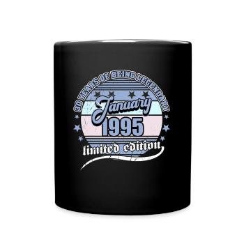 30. Geburtstag Januar 1995 Jahrgang 30 Jahre - Tasse einfarbig - Schwarz - Vorne