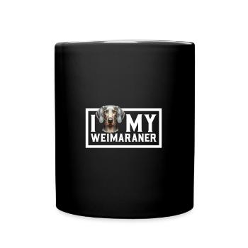 J’adore mon braque de Weimar - Mug uni - noir - Devant