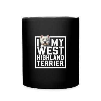 Ich liebe meinen West Highland Terrier - Tasse einfarbig - Schwarz - Vorne