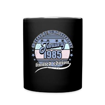 40e anniversaire Janvier 1985 Né 40 ans - Mug uni - noir - Devant