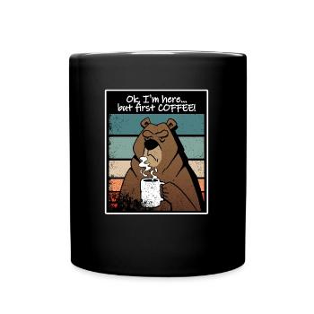 Aber zuerst Kaffee für Kaffeeliebhaber lustiger - Tasse einfarbig - Schwarz - Vorne