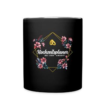 Hochzeitsplaner bei der Arbeit - Tasse einfarbig - Schwarz - Vorne