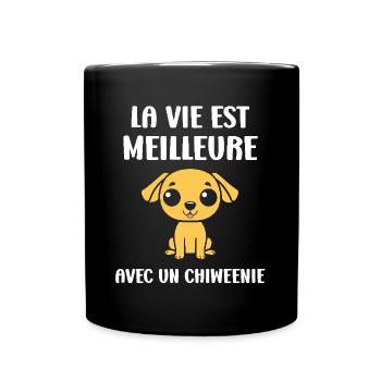Chiweenie - Mug uni - noir - Devant