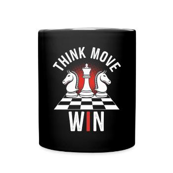 Think Move Win Chess Player - Full Colour Mug - black - Front