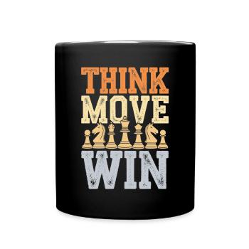 Think Move Win Chess Player - Full Colour Mug - black - Front