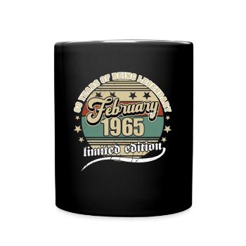 60. Geburtstag Februar 1965 Jahrgang 60 Jahre - Tasse einfarbig - Schwarz - Vorne