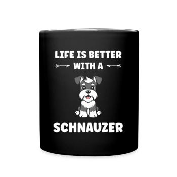 Schnauzer - Full Colour Mug - black - Front