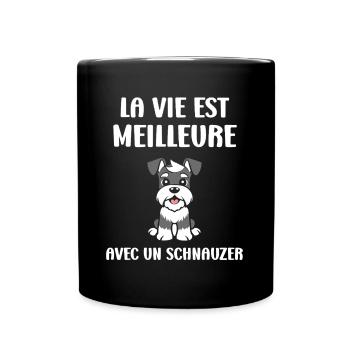 Schnauzer - Tasse einfarbig - Schwarz - Vorne