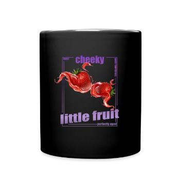 Erdbeeren Motiv Früchtchen Berry frech & süß - Tasse einfarbig - Schwarz - Vorne