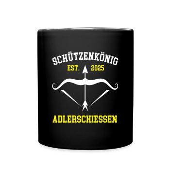 Schützenkönig 2025 Adlerschiessen Schützenfest - Tasse einfarbig - Schwarz - Vorne