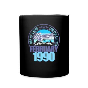 Großartig seit Februar 1990 35. Geburtstag Spruch - Tasse einfarbig - Schwarz - Vorne