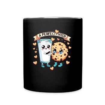 Match parfait Saint-Valentin Milk Cookie Drôle - Mug uni - noir - Devant