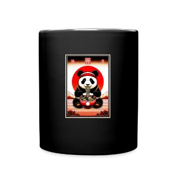 Panda Ramen Japanese Funny Graphic Noodles - Full Colour Mug - black - Front