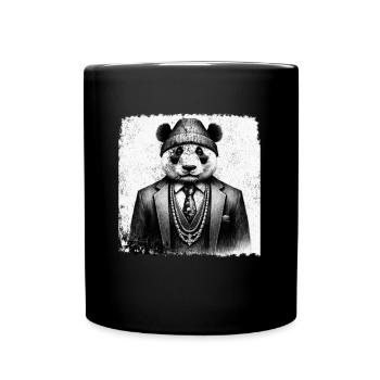 Old Panda as Gangster Panda Motifs - Full Colour Mug - black - Front
