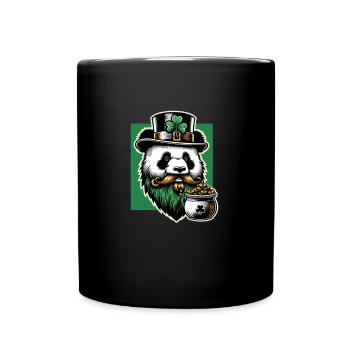 Panda St. Patricks Day Lustig Irish trinken - Tasse einfarbig - Schwarz - Vorne
