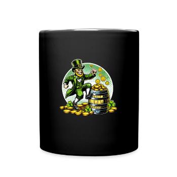 St. Patrick's Day Design Humorous Dancing Leprechaun - Full Colour Mug - black - Front