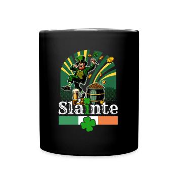 St. Patrick's Day Design Humorous Dancing Kobol - Full Colour Mug - black - Front