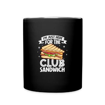 Nur hier für das Club Sandwich - Tasse einfarbig - Schwarz - Vorne