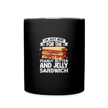 Seulement ici pour le sandwich au beurre de cacahuète et à la gelée - Mug uni - noir - Devant