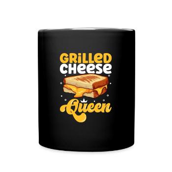 Reine du sandwich au fromage grillé - Mug uni - noir - Devant