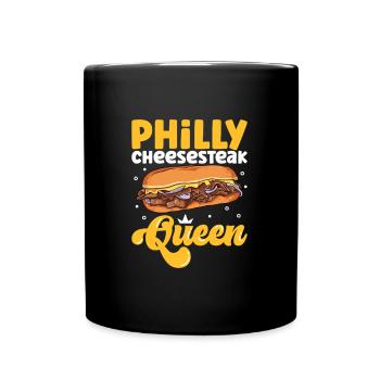 Philly Cheesesteak Queen - Tasse einfarbig - Schwarz - Vorne