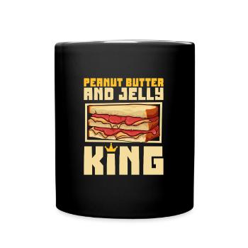 Roi du sandwich au beurre de cacahuète et à la gelée - Mug uni - noir - Devant