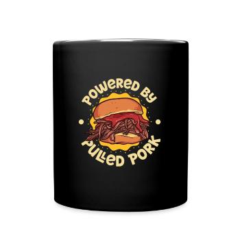 Alimenté par le sandwich au porc effiloché - Mug uni - noir - Devant