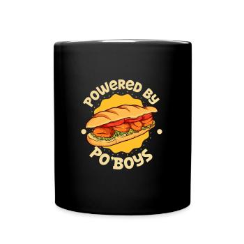 Powered by Po' Boy - Tasse einfarbig - Schwarz - Vorne
