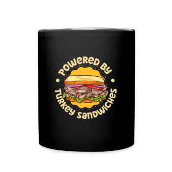 Powered by Turkey Sandwich - Tasse einfarbig - Schwarz - Vorne