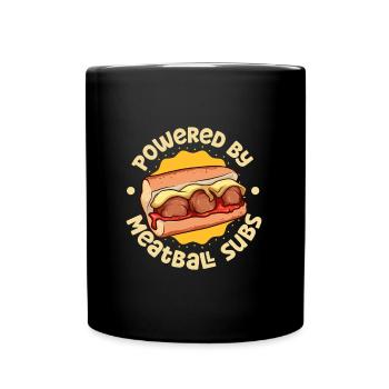 Powered by Meatball Sub - Tasse einfarbig - Schwarz - Vorne