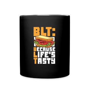 Das Leben ist lecker - BLT sandwich - Tasse einfarbig - Schwarz - Vorne