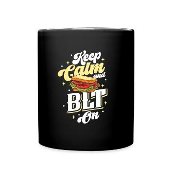 Restez calme et mangez un sandwich BLT - Mug uni - noir - Devant