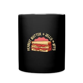 Beste Freunde - Peanut Butter and Jelly Sandwich - Tasse einfarbig - Schwarz - Vorne
