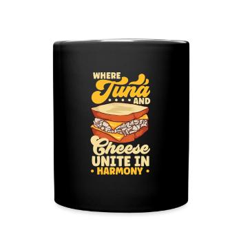Fromage et thon - Sandwich au thon fondant - Mug uni - noir - Devant