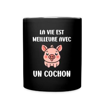 cochon - Mug uni - noir - Devant