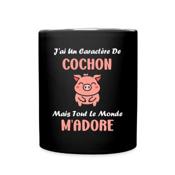 cochon - Mug uni - noir - Devant