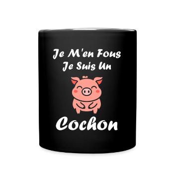 cochon - Mug uni - noir - Devant