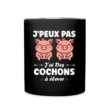 cochon - Mug uni - noir - Devant