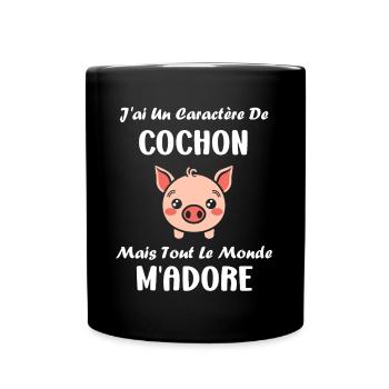 cochon - Mug uni - noir - Devant