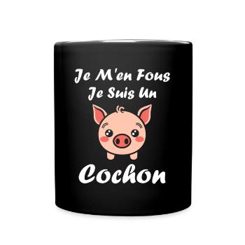 cochon - Mug uni - noir - Devant
