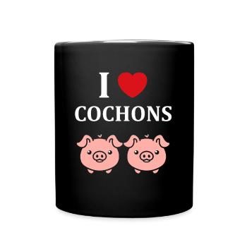 cochon - Mug uni - noir - Devant